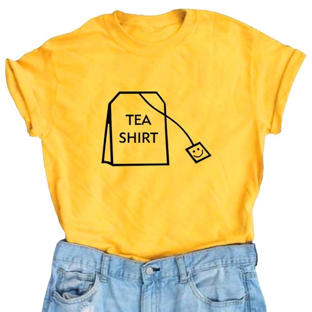 Yellow Short Sleeve Graphic Printed T Shirt